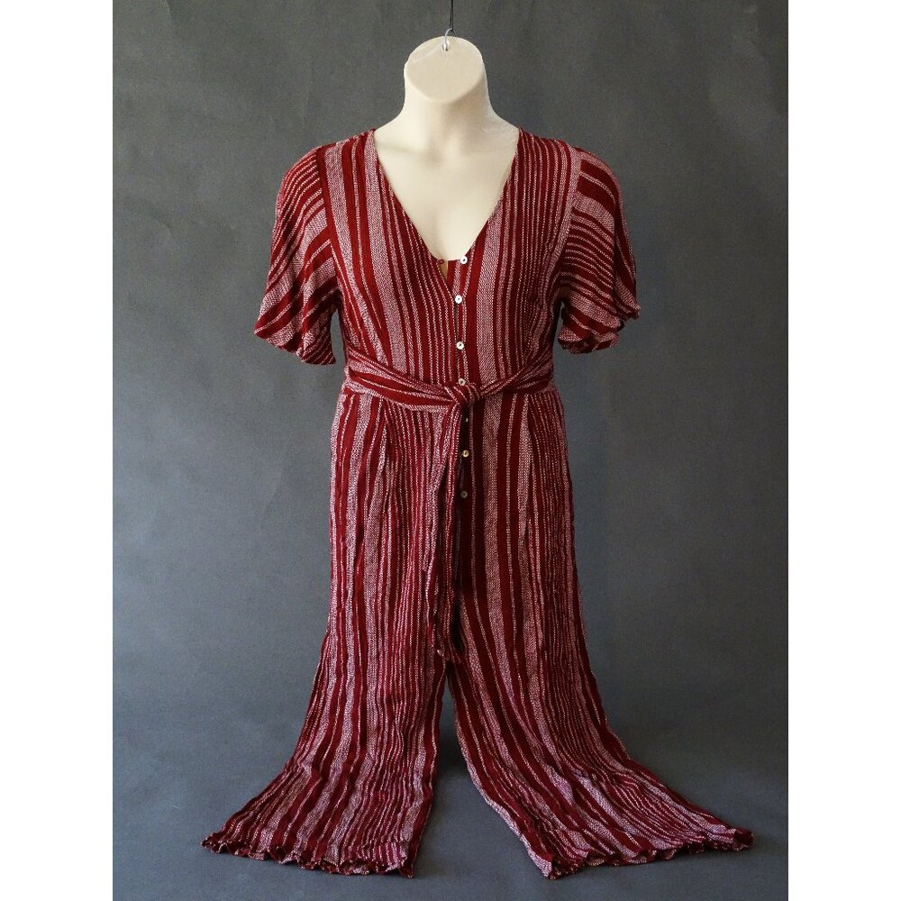 Cotton Candy LA Red Striped Jumpsuit